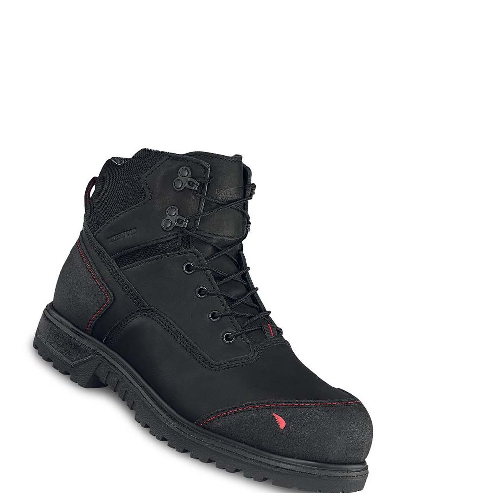 Red Wing Brnr XP 6-inch Safety Toe Men\'s Waterproof Boots Black | ZA 398TCE